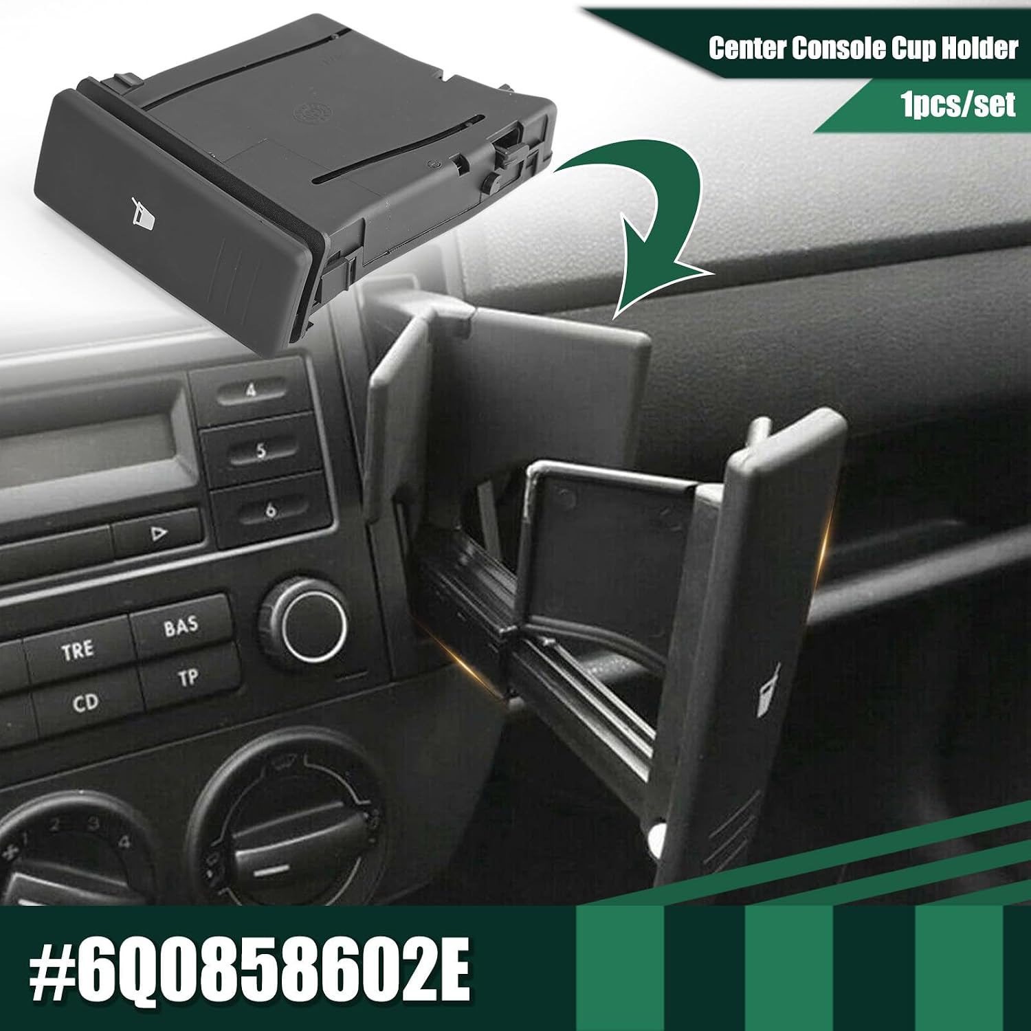 ya 6 8.24 baidi Car Center Console Drinks Cup Holder Dashboard 6Q0858602E for VW Polo 9N 2002-10