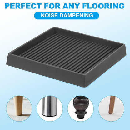 ya 26 10.21 baidi 4 Pack Square Rubber Furniture Pads 4x4 for Furniture Feet, Black