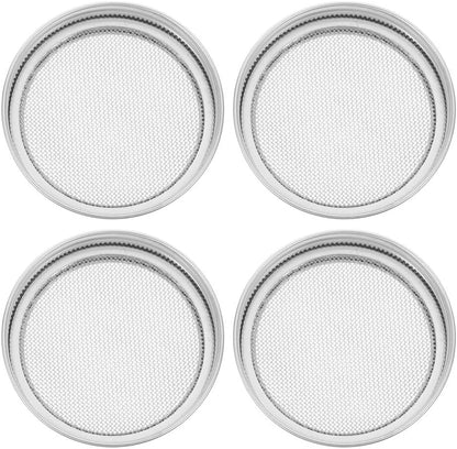 ya 14 9.20 baidi 4pcs Stainless Steel Mesh Sprouting Lid Mason Jar Lids for ing Bean Broccoli-1