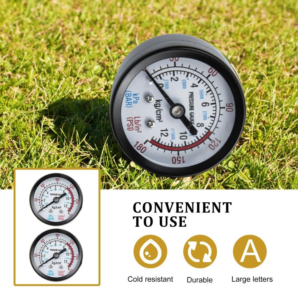 ya 4 8.24 baidi 2 Pcs Pressure Gauge Accessories Air Compressor Liquid Filled Tank