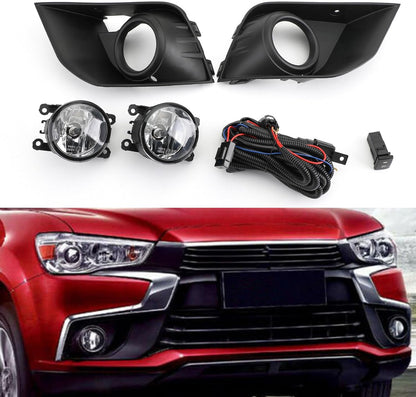 ya 2 8.15 Suitable for Mitsubishi Outlander Sport front bumper fog light kit ASX RVR 2016-2018 BLK