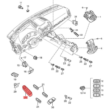 ya 8 8.24 baidi Front Left Window Switch Button Module fits for Porsche Cayenne 11-19 Macan 15-20