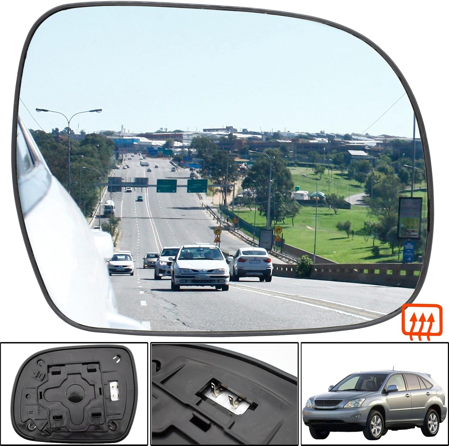ya 2 8.15 for Lexus RX300 RX330 RX350 RX400H 2003-2008 Right Side Wing Mirror Glass Heated