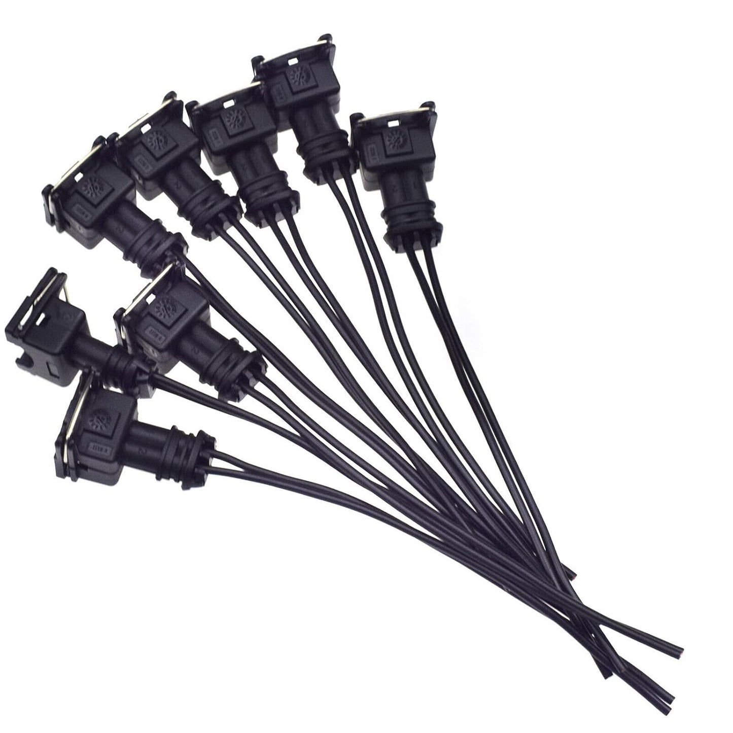 ya 2 8.15 8-Piece Dual Directional Fuel Injector EV1 Female Connector Plug clamp Wire Harness Tail line