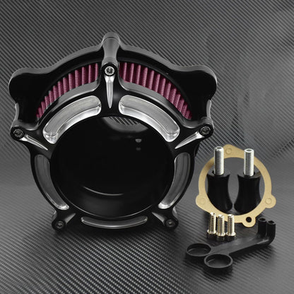 ya 5 8.10 Clear Chrome Air Cleaner Red Filter Fit for Harley Dyna 2000-2017 Softail 00-15
