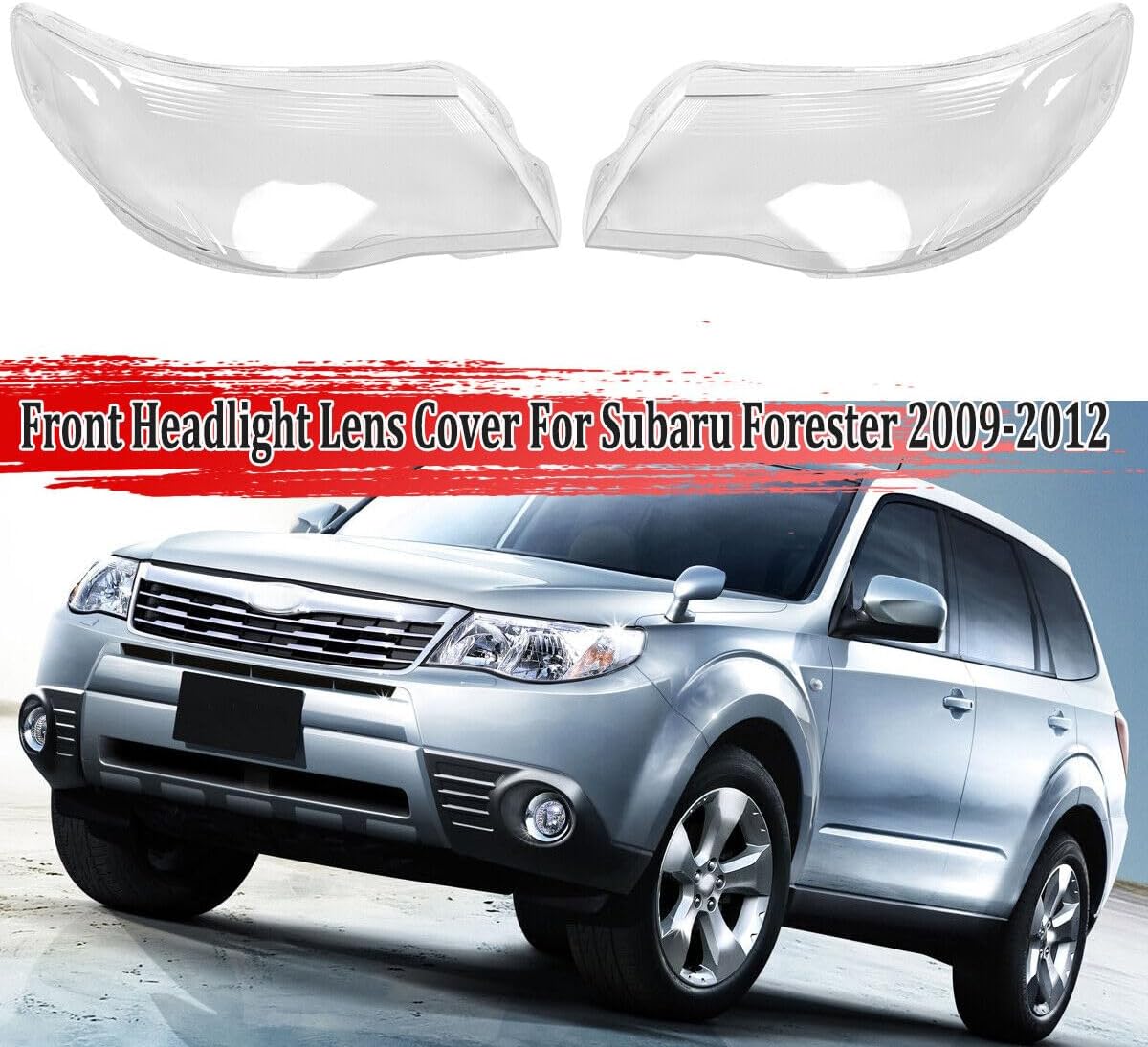 ya 4 8.10 Pair for Subaru for ester 2009 2010 2011 2012 Headlight Glass Lenses Cover