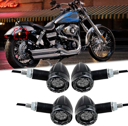 ya 4 8.14 4 Pack Motorcycle Red Brake Flasher Turn Signal Tail Light LED for Harley for Honda