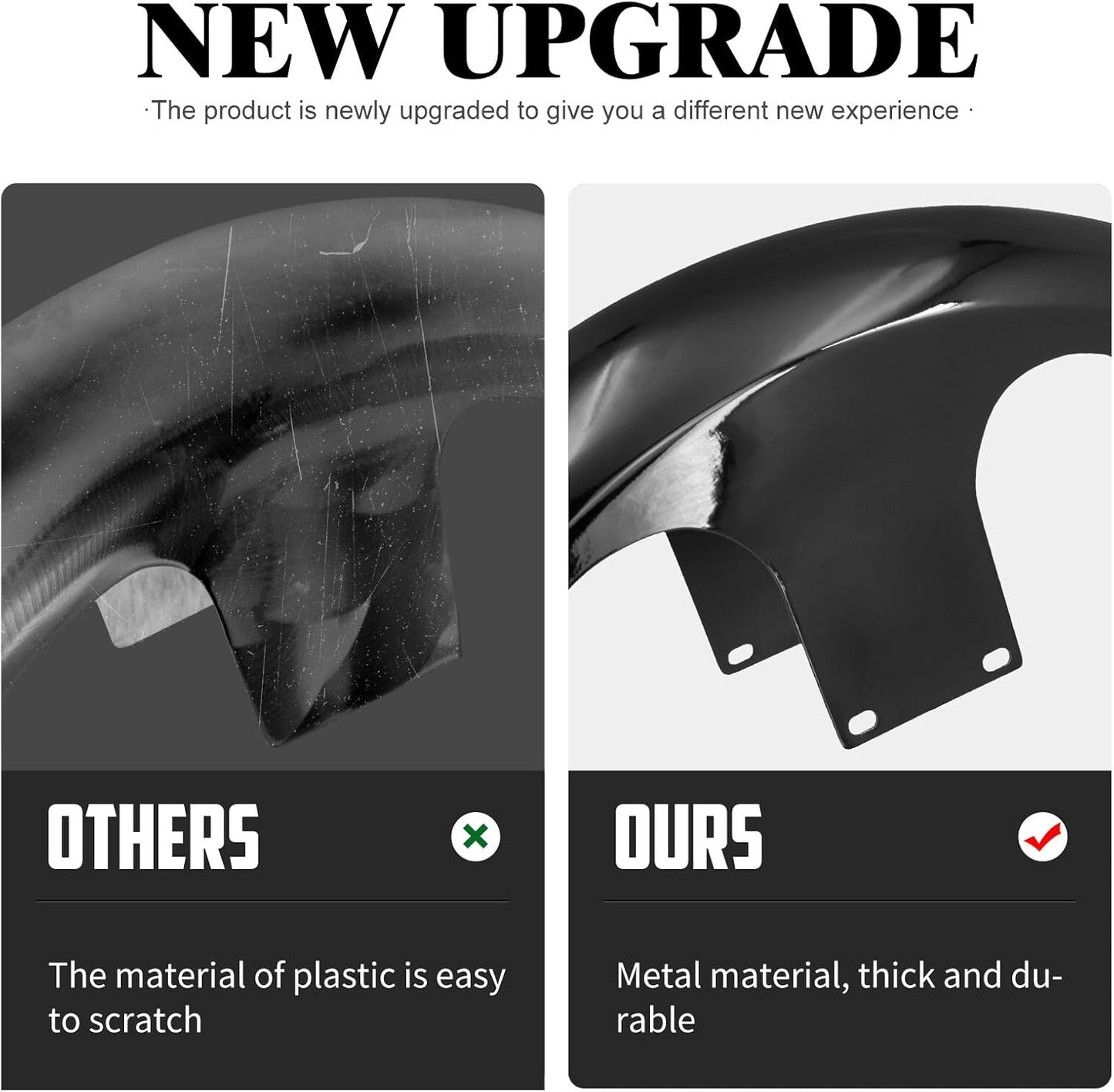 ya 7 8.24 baidi Gloss Black 120/21 Wrap Front Fender Fit for Harley Touring Electra Road Glide