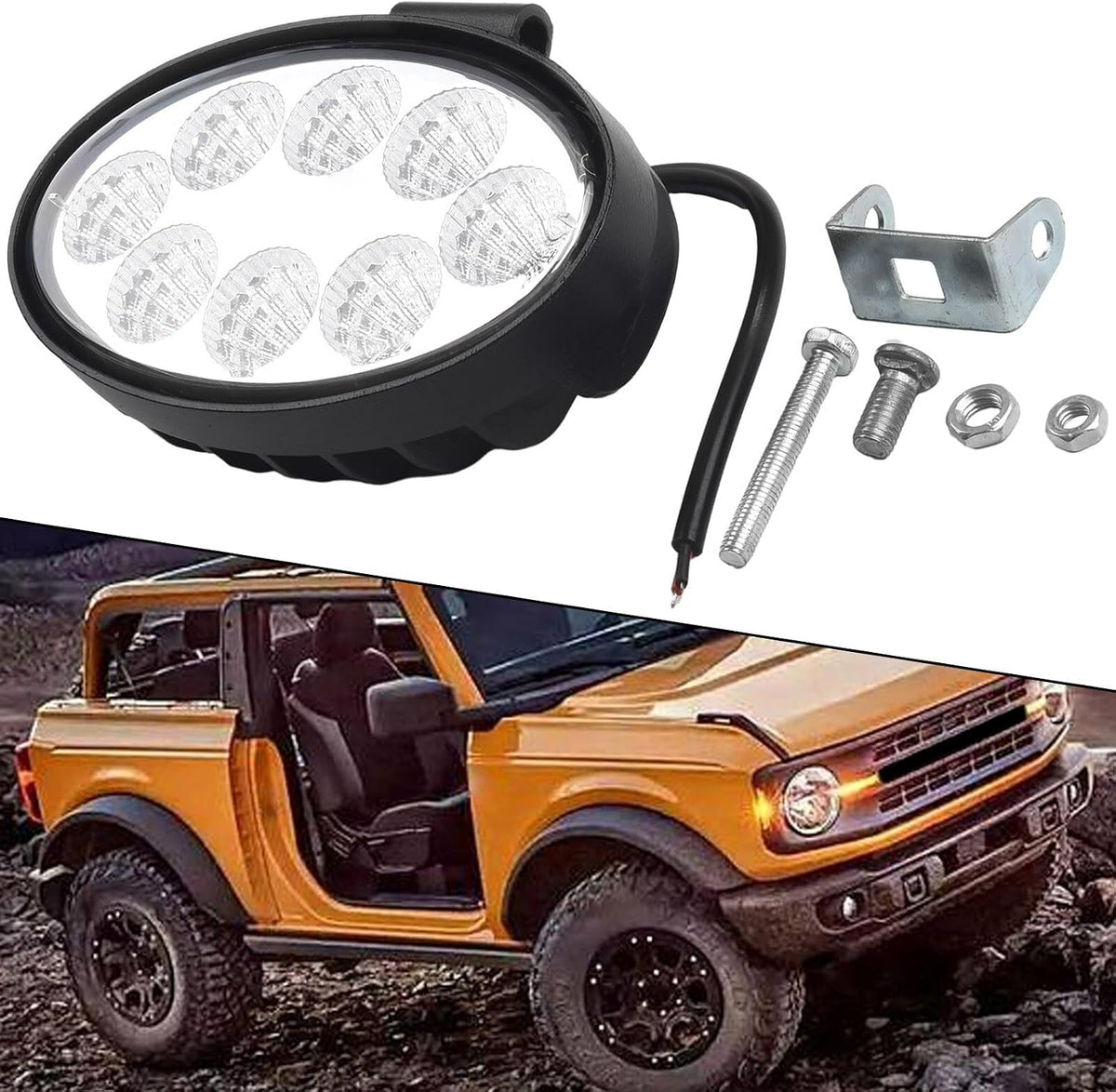 ya 13 9.15 baidi 60W-LED Work Light Fog Light Truck OffRoad Pods Driving Tractor 12V24V Oval Ligh