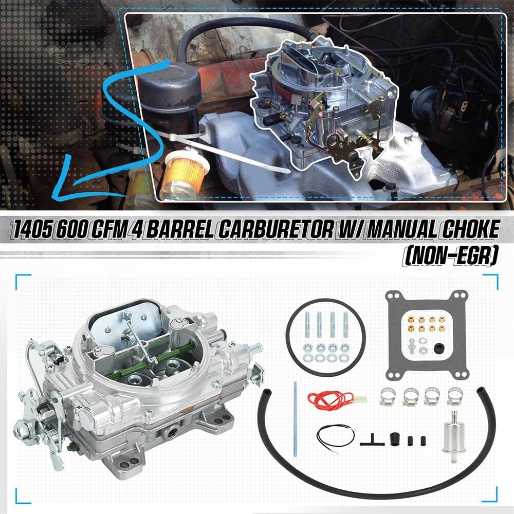ya 2 8.15 4 Barrel Carburetor for MAN ual Choke Carburetor For Edelbrock 1405 Performer 600 CFM