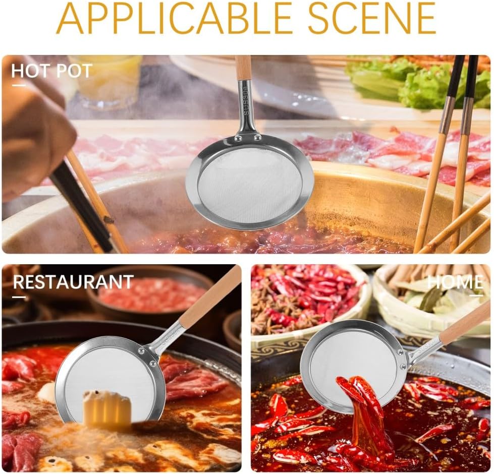 ya 14 9.20 baidi Hotpot Spoon for Skimmer Slotted Food Strainers Kitchen Straining-1