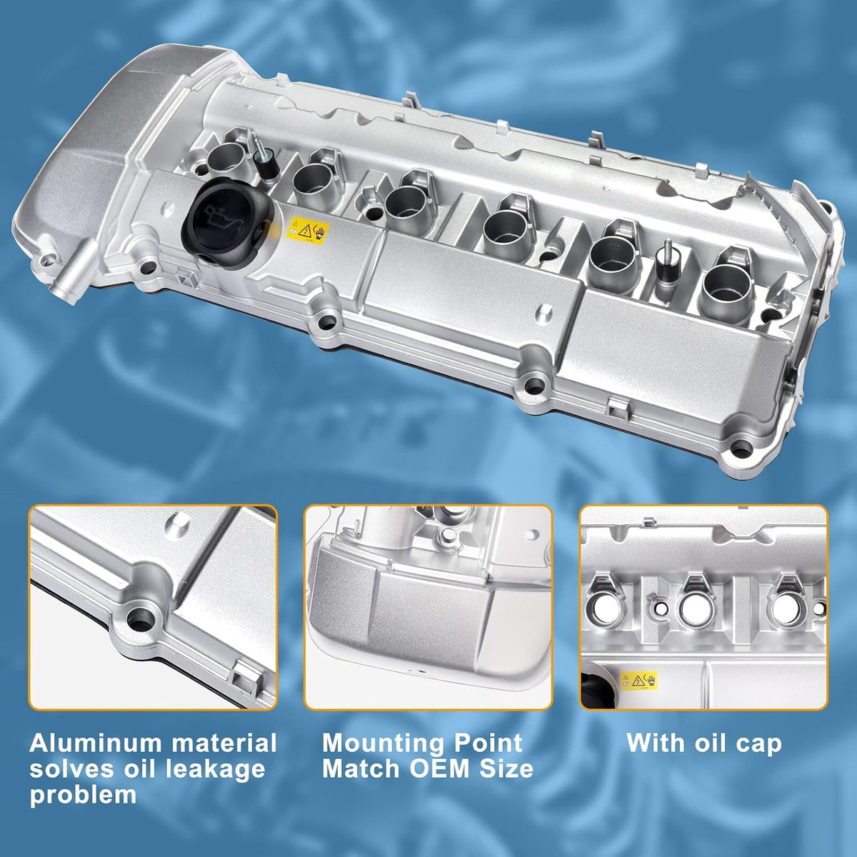 ya 11 9.14 baidifor BMW 325i 330i 530i X3 X5 E46 E39 Engine Valve Cover w/Gasket High Quality
