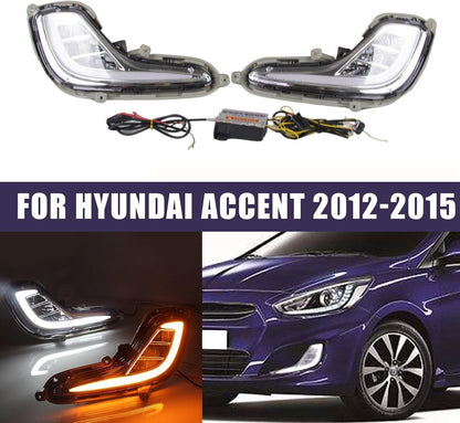 ya 3 8.24 baidi One pair of LED daytime running lights driving turn signals fog lights for Hyundai Accent 10-15