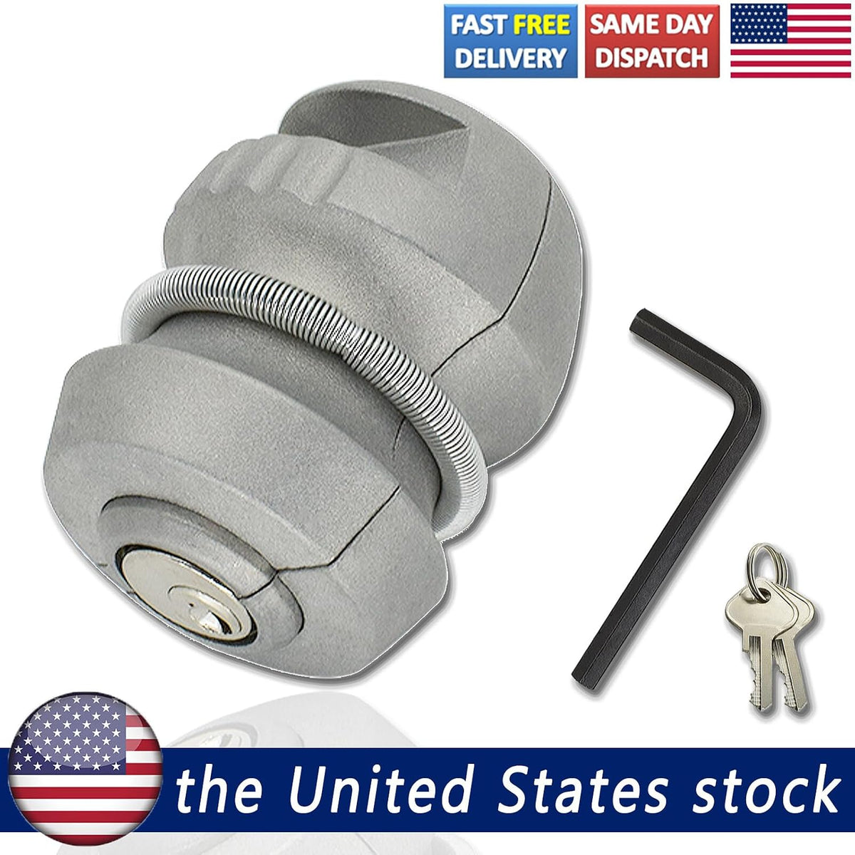 ya 4 8.8.2 Universal Hitchlock Insertable Trailer Hitch Coupling Lock Tow Ball Caravan Lock