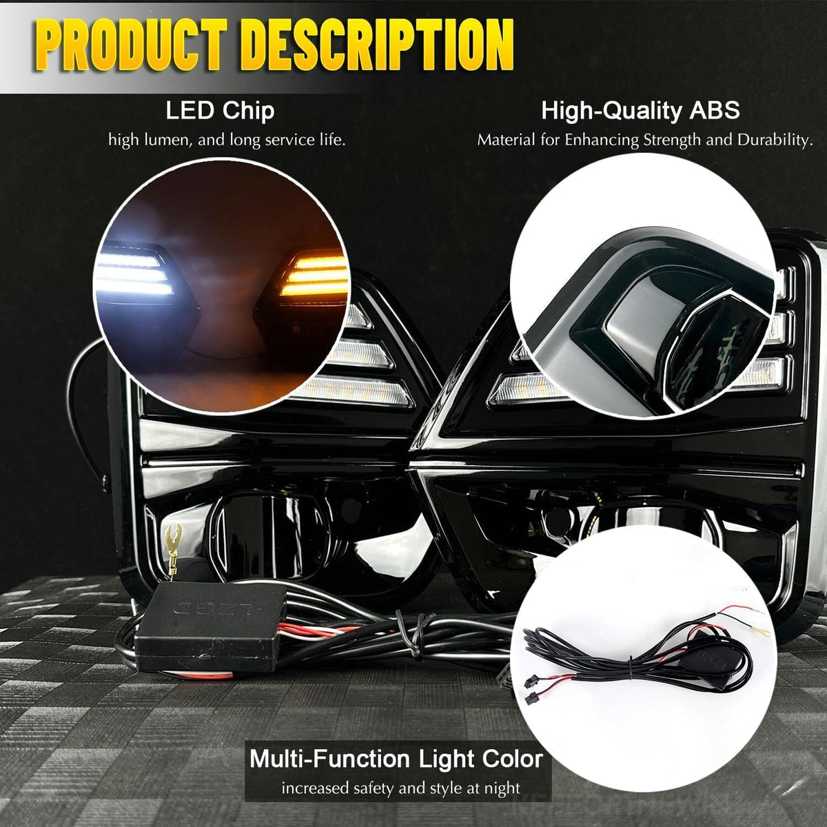 ya 9 10.24 LED Daytime Running Front Fog Turn Signal Light for Chevrolet Colorado 2023 2024