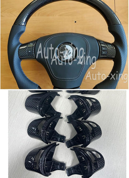 ya 5 8.10 Fits for Corvette C6 Carbon Fiber Button CoverSteering Wheel Trim Replace 2006+