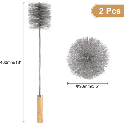 ya 26 10.21 baidi 2 Pcs 18 Tent Wood Burning Stove Pipe Cleaning Brush for Fireplace (3.5 Dia)