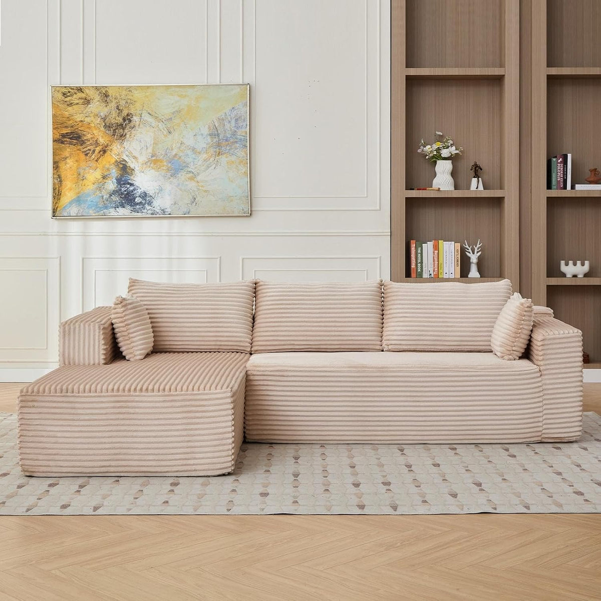 ya 28 10.13 baidi Compression Sectional Couch W/ Chaise