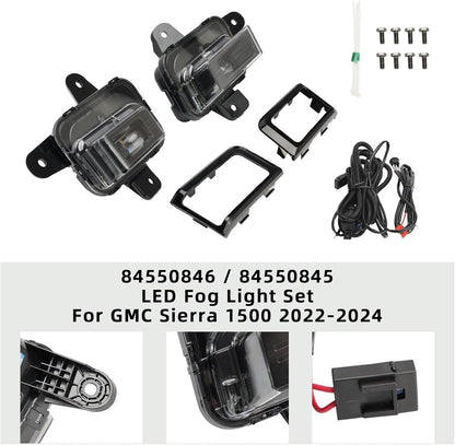 ya 14 9.20 zhengce Front Bumper LED Fog Light + Cover +Wire Harness for GMC for Sierra 1500 2-1