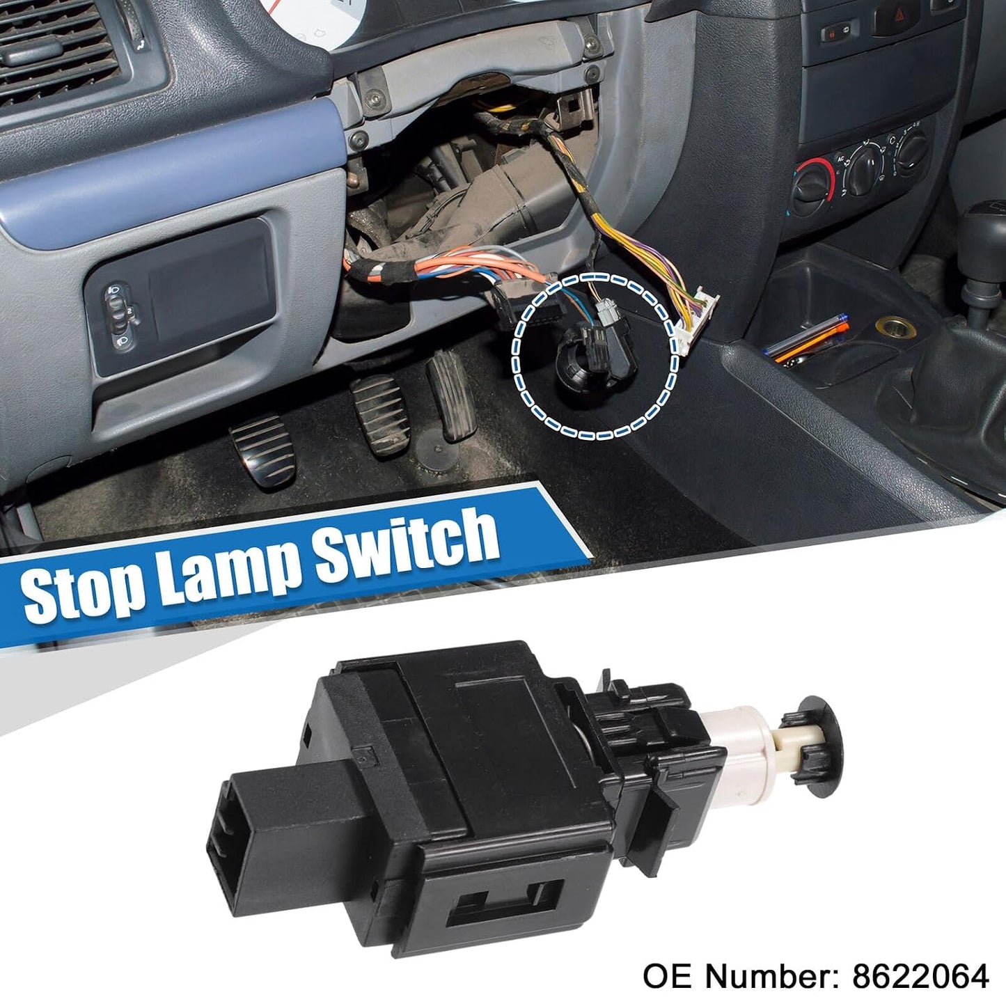 ya 8 8.24 baidi Car Brake Light Switch Stop Light Switch Suitable for Volvo S60 2001-2009 No.8622064