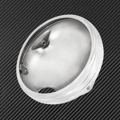 ya 6 8.14 7'' Chrome Headlight Housing Cover Light Bulb Bucket Shell Fit for Harley Dyna