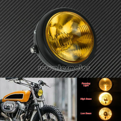 ya 6 8.24 baidi 6 Round Motorcycle Headlight Grill Amber Cover Fit for Harley Copper Cafe Racer