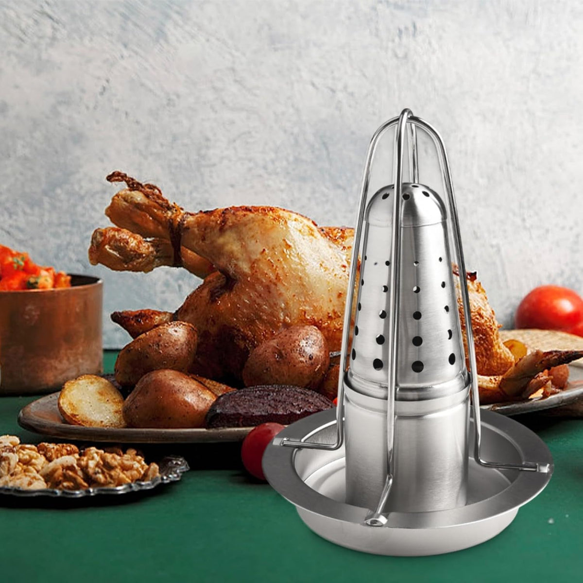 ya 14 9.20 baidi Stable and Evenly Cooked Chicken with Circular Beer Can Slot Stainless Steel-1