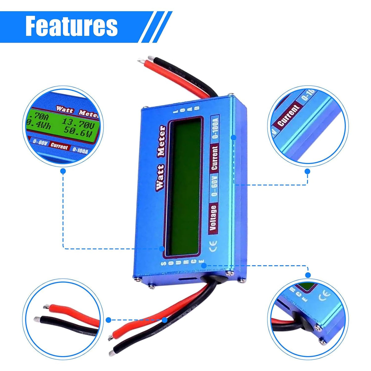 ya 16 10.20 baidi Digital Monitor LCD 12V 24V Volt Amp Watt Meter RC Battery Solar Power Analyser