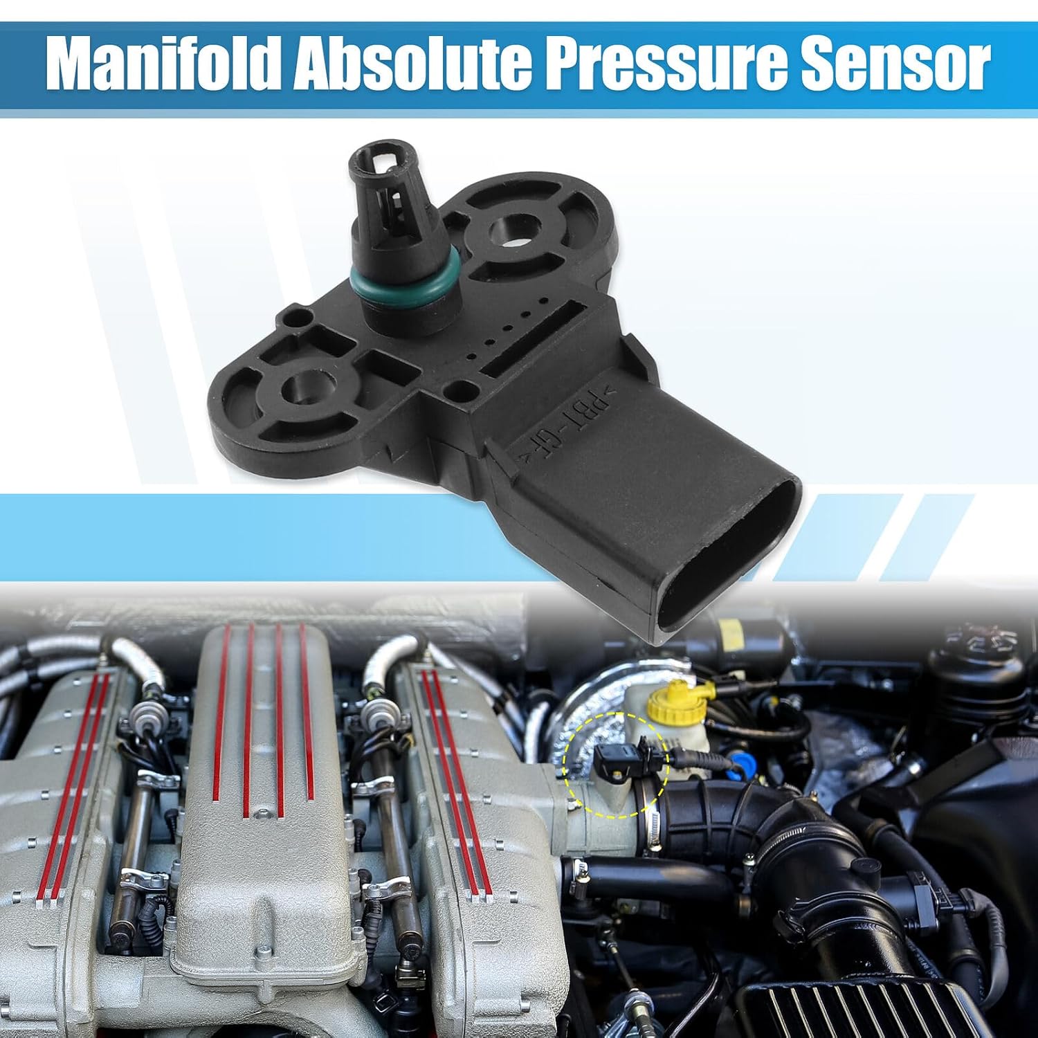ya 6 8.24 baidi MAP for Man ifold Air Pressure Sensor for Audi Q7 2006-2010 036906051C ABS Black