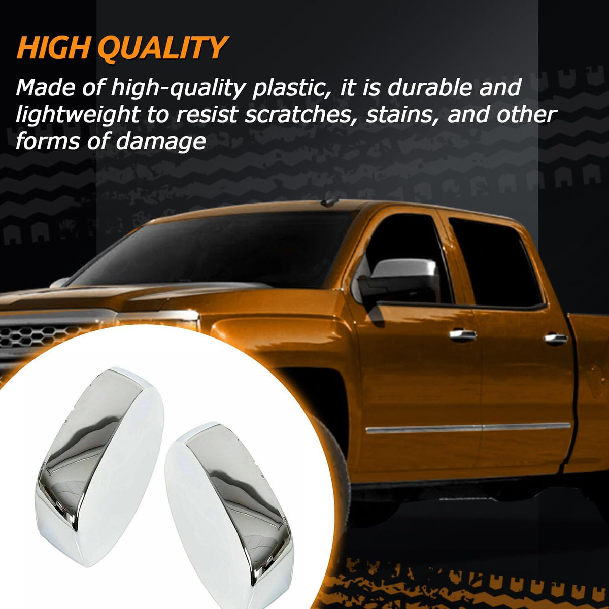 ya 11 9.14 baidiFor 07-14 for Chevy for Silverado for GMC for Sierra for Yukon Chrome Mirror Half Caps Mirror Cover