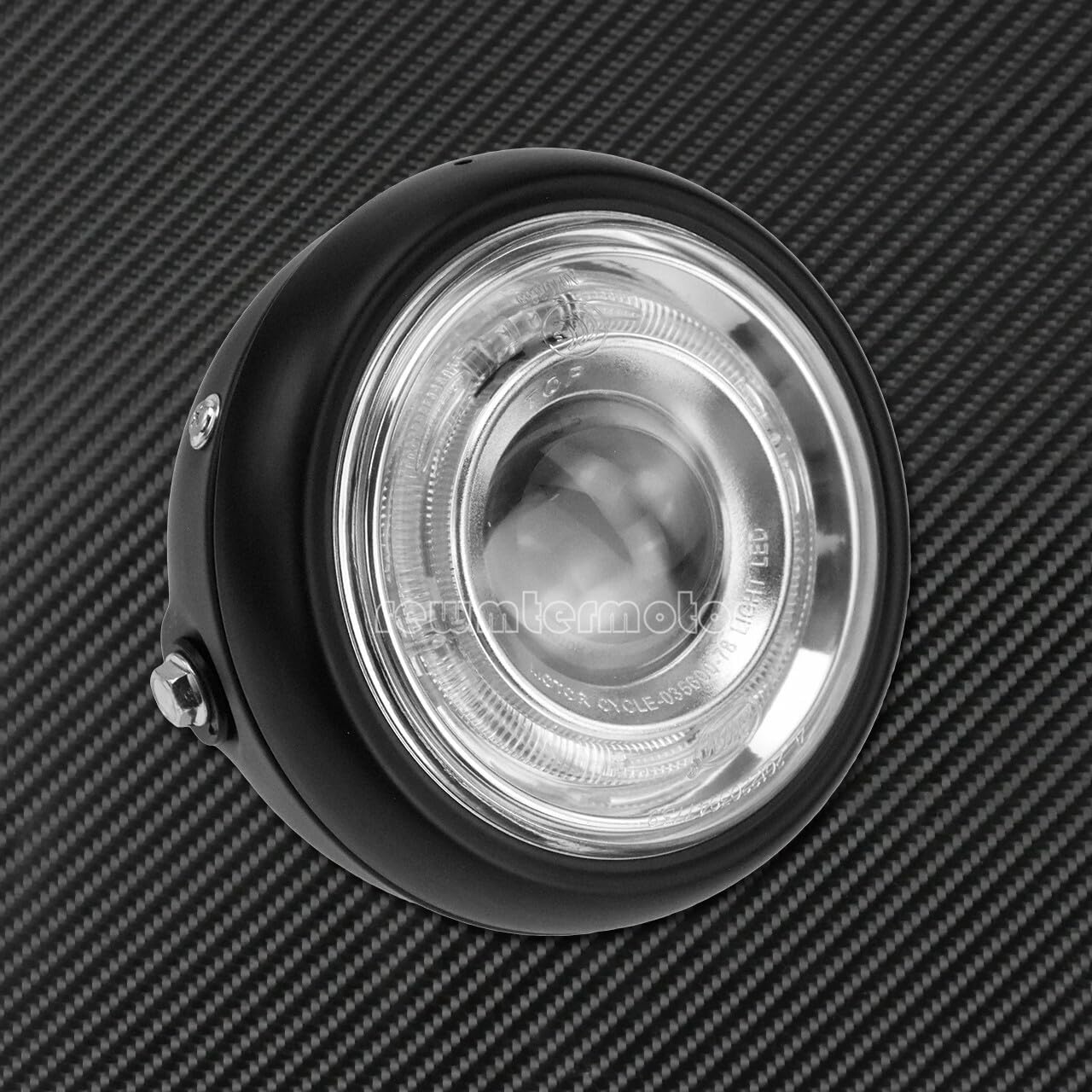 ya 6 8.24 baidi 6 Front Headlight Grill Blue Halo Lamp Fit for Harley Cafe Racer Bobber Custom