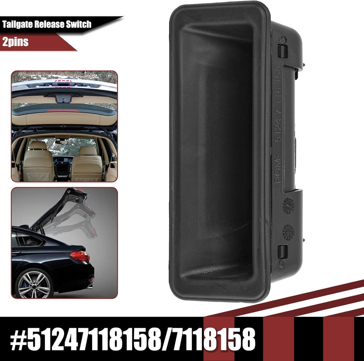 ya 4 8.10 Boot Lid Trunk Tailgate Handle for BMW E82 E88 E90 E92 E60 X1 X5 E70 51247118158