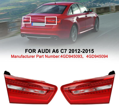 ya 10 9.16 zhengce 2x Left+Right Inner Trunk LED Tail Light Lamp for AUDI A6 C7 2012-2015
