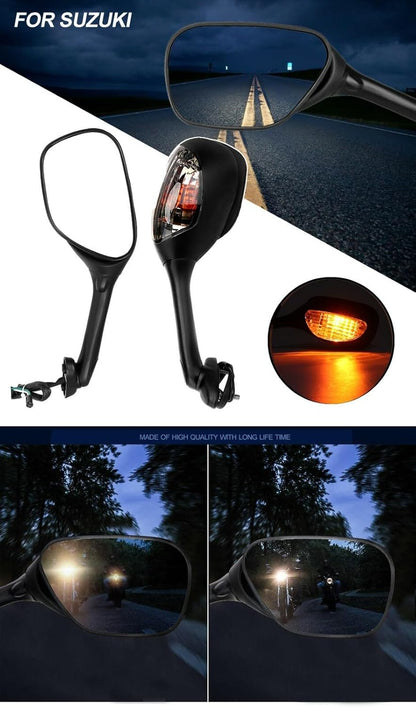 ya 2 8.15 Fit for Suzuki GSXR 1000 GSXR600 GSX-R 750 06-15 Rearview Mirrors w/Turn Signal