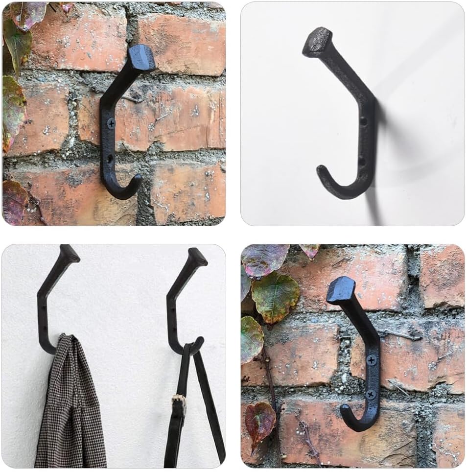 ya 26 10.21 baidi 4PCS Iron Hooks Heavy Duty Coat Hooks Wall Mounted Door Hooks Coat Hangers