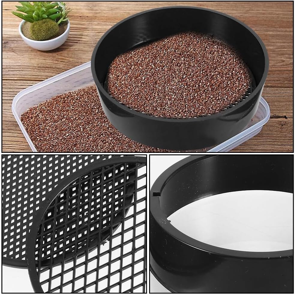 ya 14 9.20 baidi 8PCS Mesh Sifting Pan Garden Sieve Gardening Tool Riddle Soil Sieve Set-1