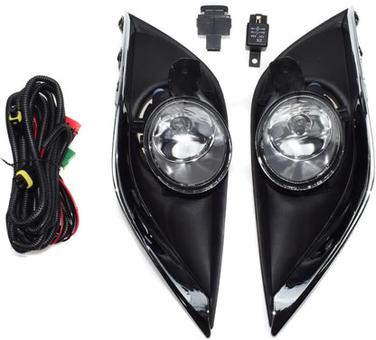 ya 4 8.10 2-pack clear lens fog lights for 15-17 for Nissan Versa with frame wiring switch relay 
