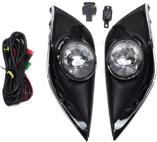 ya 4 8.10 2-pack clear lens fog lights for 15-17 for Nissan Versa with frame wiring switch relay 