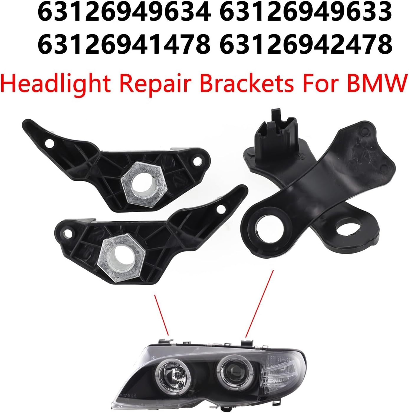 ya 6 8.24 baidi Headlight bracket 6346942478 (right) 6346949633 (left) 6396949634 (right)