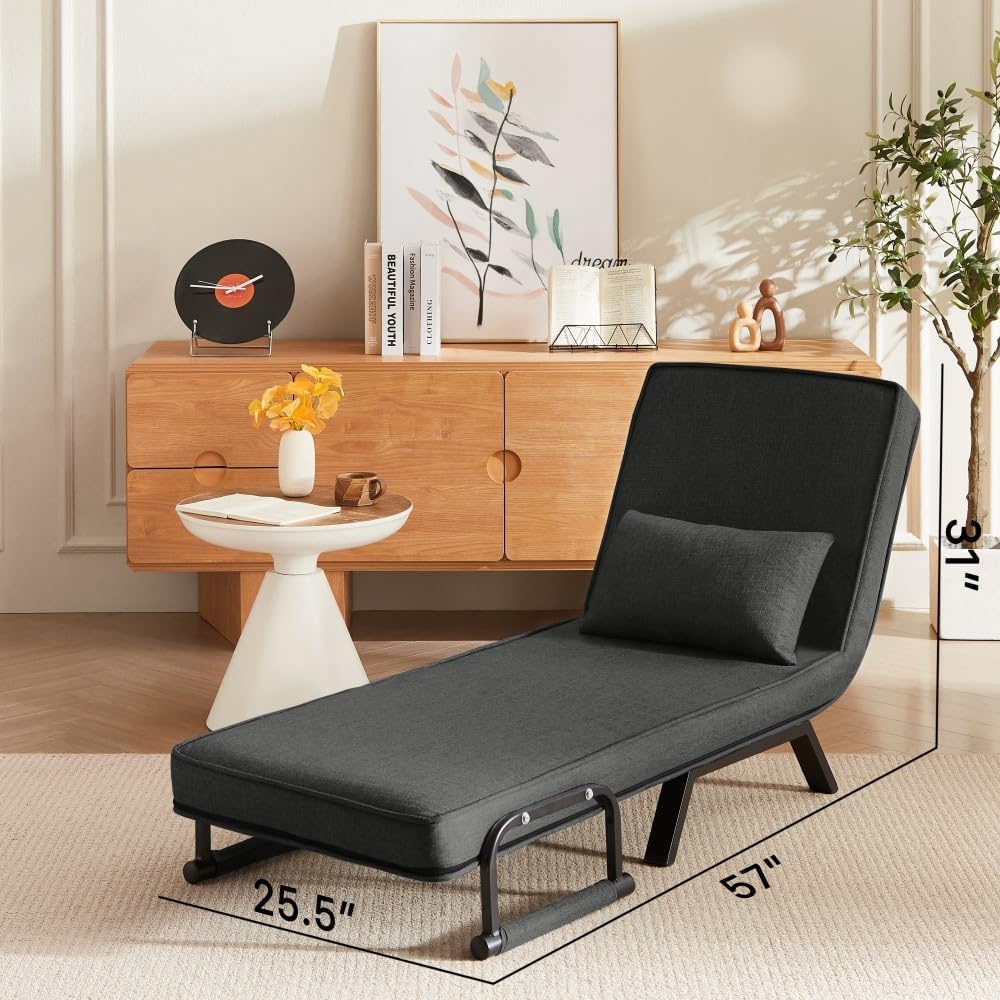 ya 28 10.13 baidi 5-in-1 Black Sleep Bed Convertible Sleeper 5-Position Adjustable Backrest