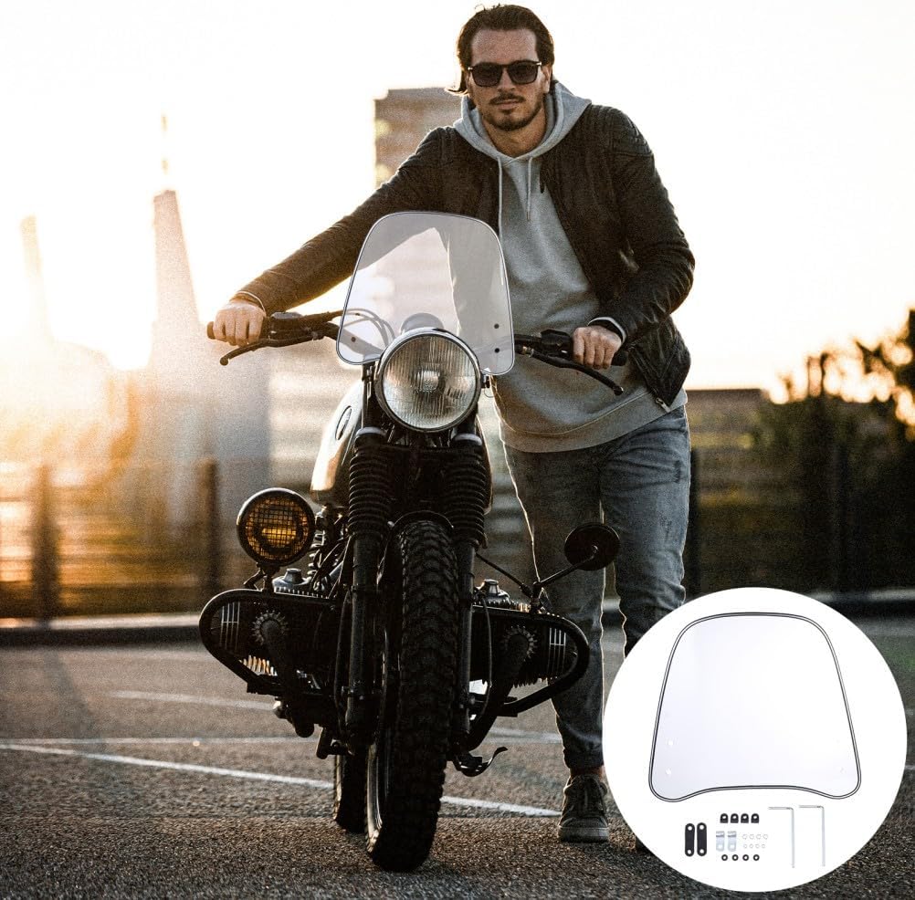ya 2 8.15 Motorcycle Windshield Glass Clear Windscreen Protector 41 x 32 x 37 cm