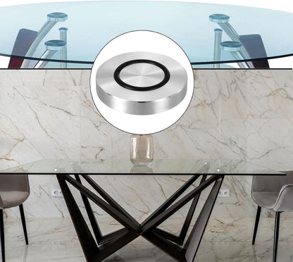 ya 26 10.21 baidi M8 50mm / 2 Dia 10mm Aluminum Disc Glass Top Adapter with Rubber Ring 4pcs