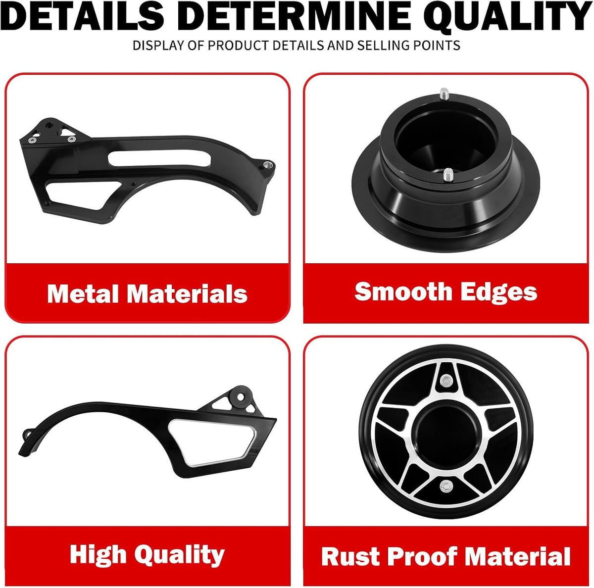ya 4 8.8.2 Black Side Sprocket Pulley Engine Cover for Harley Sportster S RH1250S 2021-2023