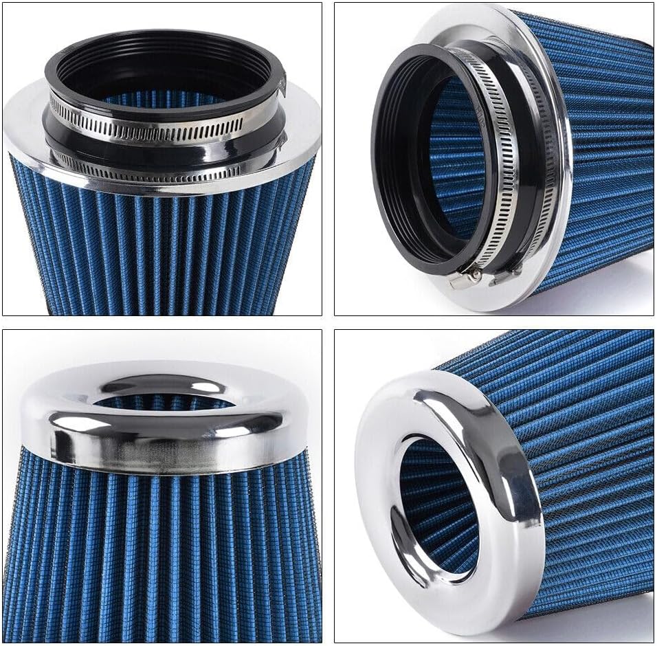 ya 13 9.15 baidi BLUE 3/3.5/4 High Flow Inlet Dry Air Filter Cold Air Intake Cone Replacement