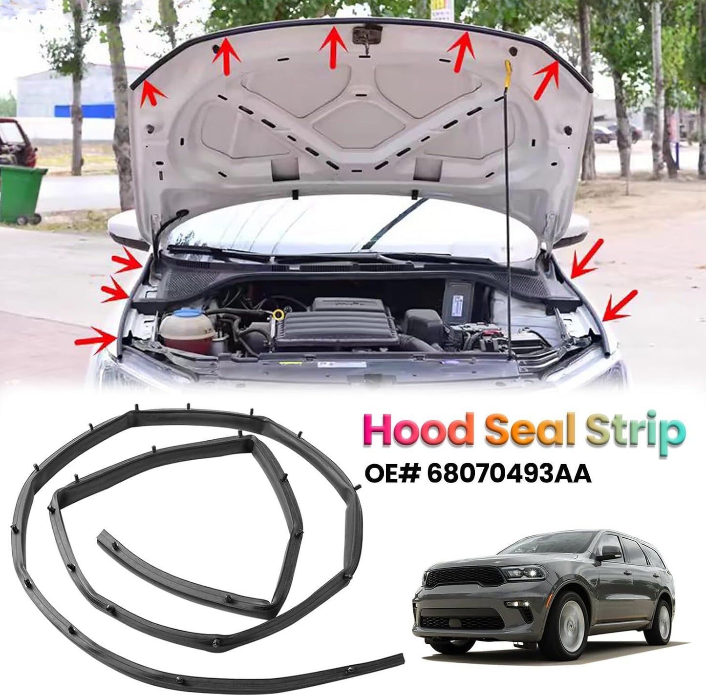 ya 7 8.24 baidi Front Fascia Bumper Hood Seal for Jeep for Grand Cherokee for Dodge Durango 2011-2021