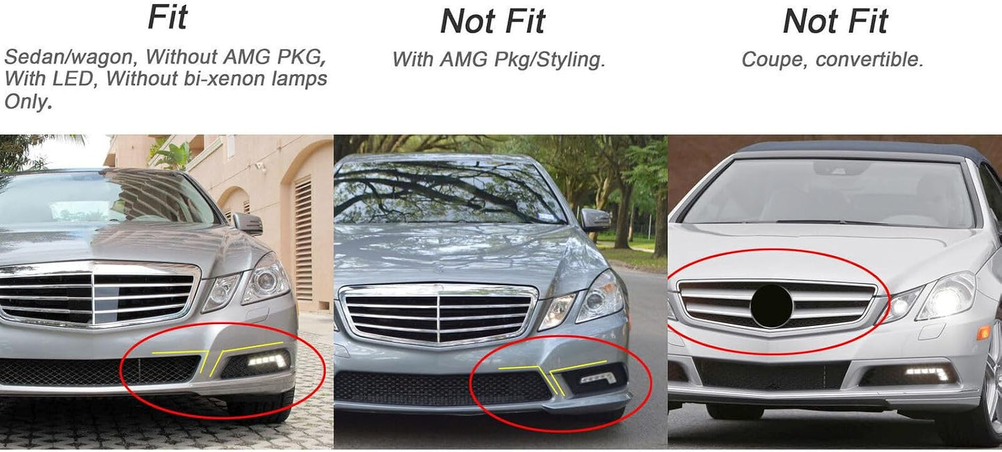 ya 4 8.24 baidi Front bumper fog lamp grille decoration suitable for Mercedes-Benz W212 E350 E550 09-13
