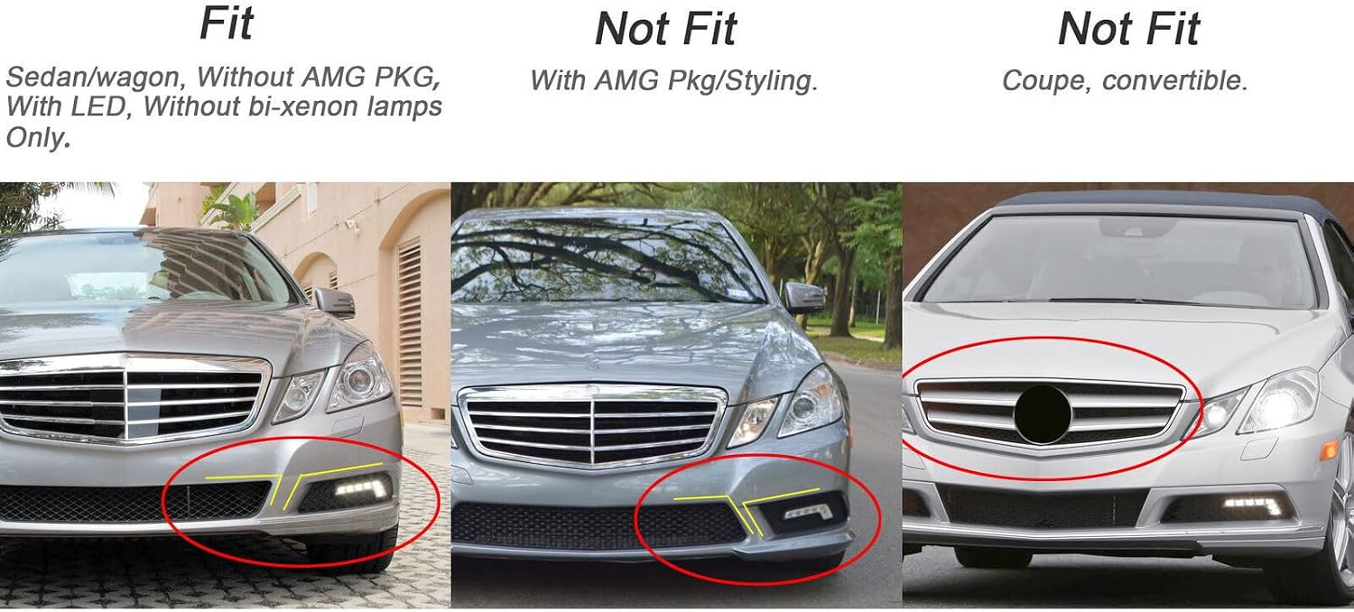 ya 4 8.24 baidi Front bumper fog lamp grille decoration suitable for Mercedes-Benz W212 E350 E550 09-13