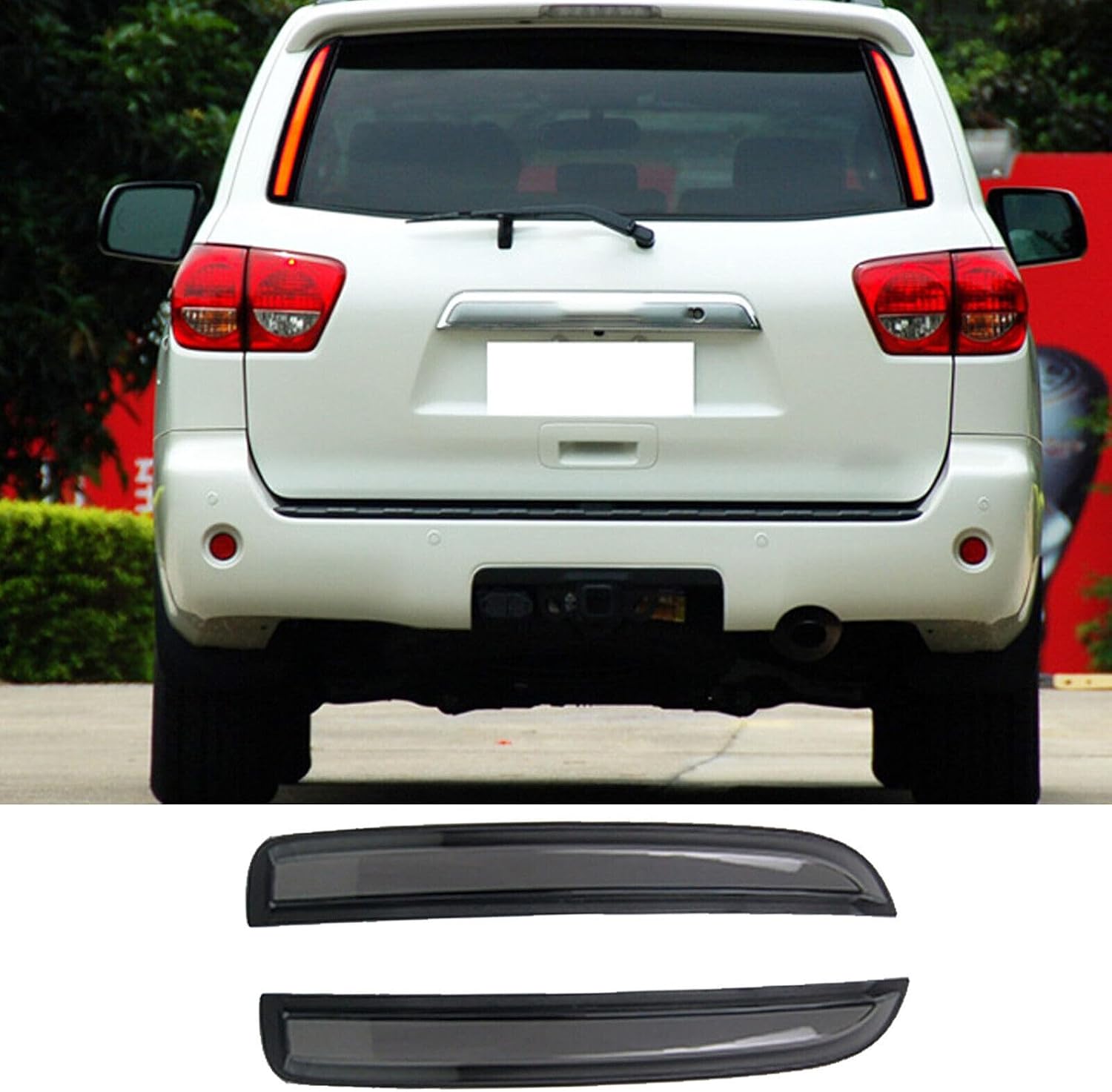 ya 4 8.10 LED Smoked Trunk Tail lights Rear Pillar Brake Lamp for Toyota Sequoia 07-21