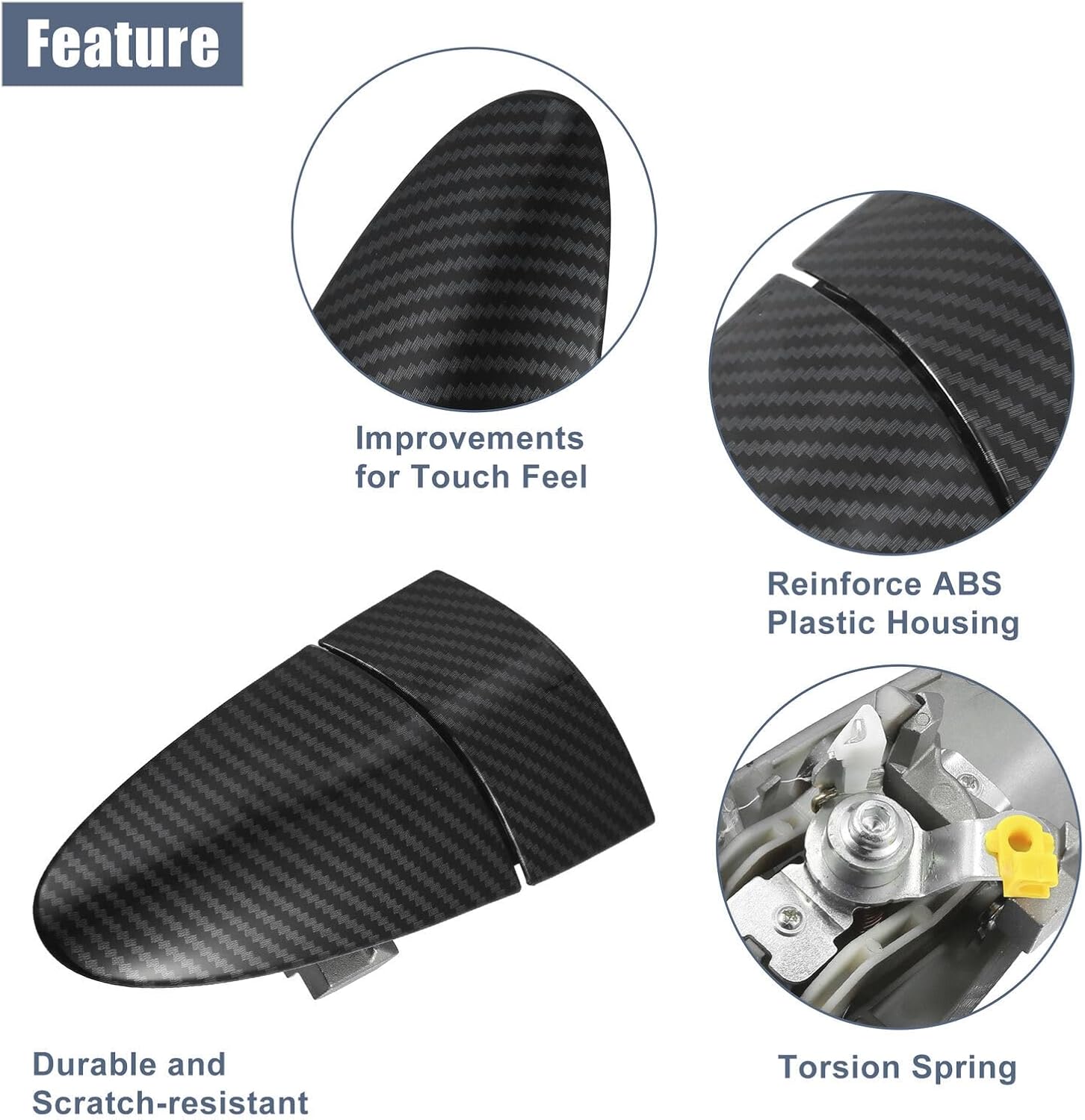 ya 2 8.15 Front Right Car Exterior Door Handle Carbon Fiber Pattern for Honda CRZ 2011-15