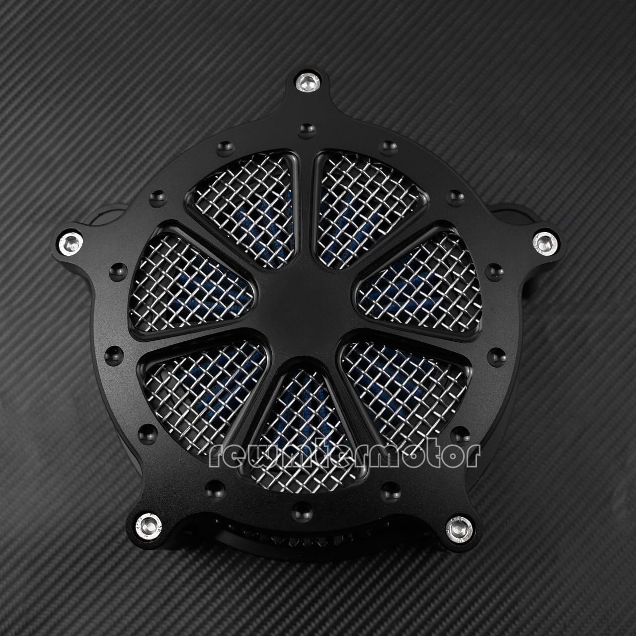 ya 5 8.10 Dots Black Air Filter Blue Cleaner Fit for Harley Touring Trike 08-16 Softail 16